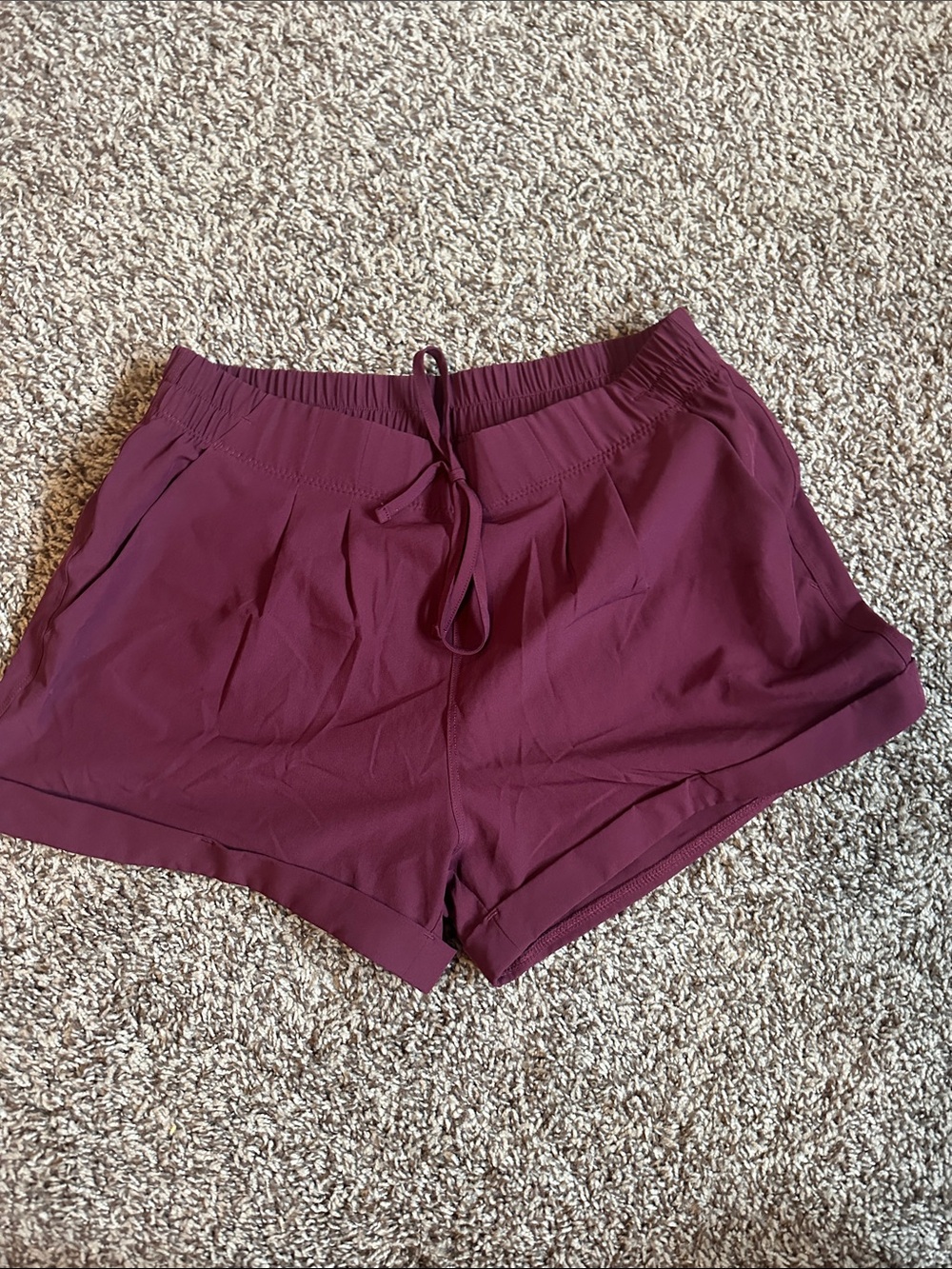 ZYIA Summer Shorts Maroon Drawstring Active Shorts